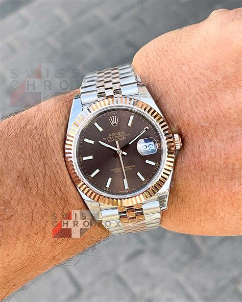 rolex datejust chocolate dial 41|Rolex Datejust 41 everose gold.